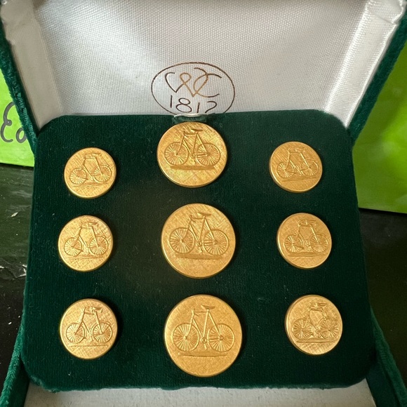 9 vintage NWT brass CYCLIST buttons, WATERBURY BUTTON Company,  #CYCLIST #… - Picture 1 of 5